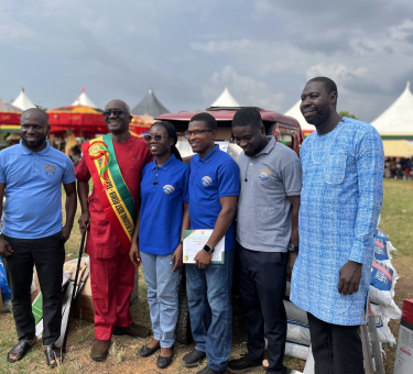 Mordecai farms award, mordecai staff, farmer day eastern region, National Farmers’ Day Ceremony 2025 Eastern Region stage event, sustainable aquaculture RAS system tanks, African catfish in controlled aquaculture environment, fish farming team at award ceremony